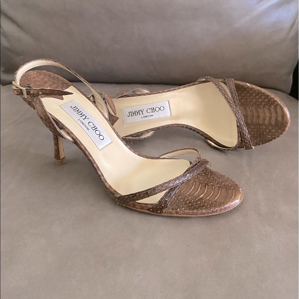 Jimmy chop snakeskin skin back sandals